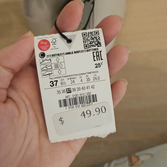 ZARA ankle boot grey beige 6.5US/37EU - Picture 10 of 10
